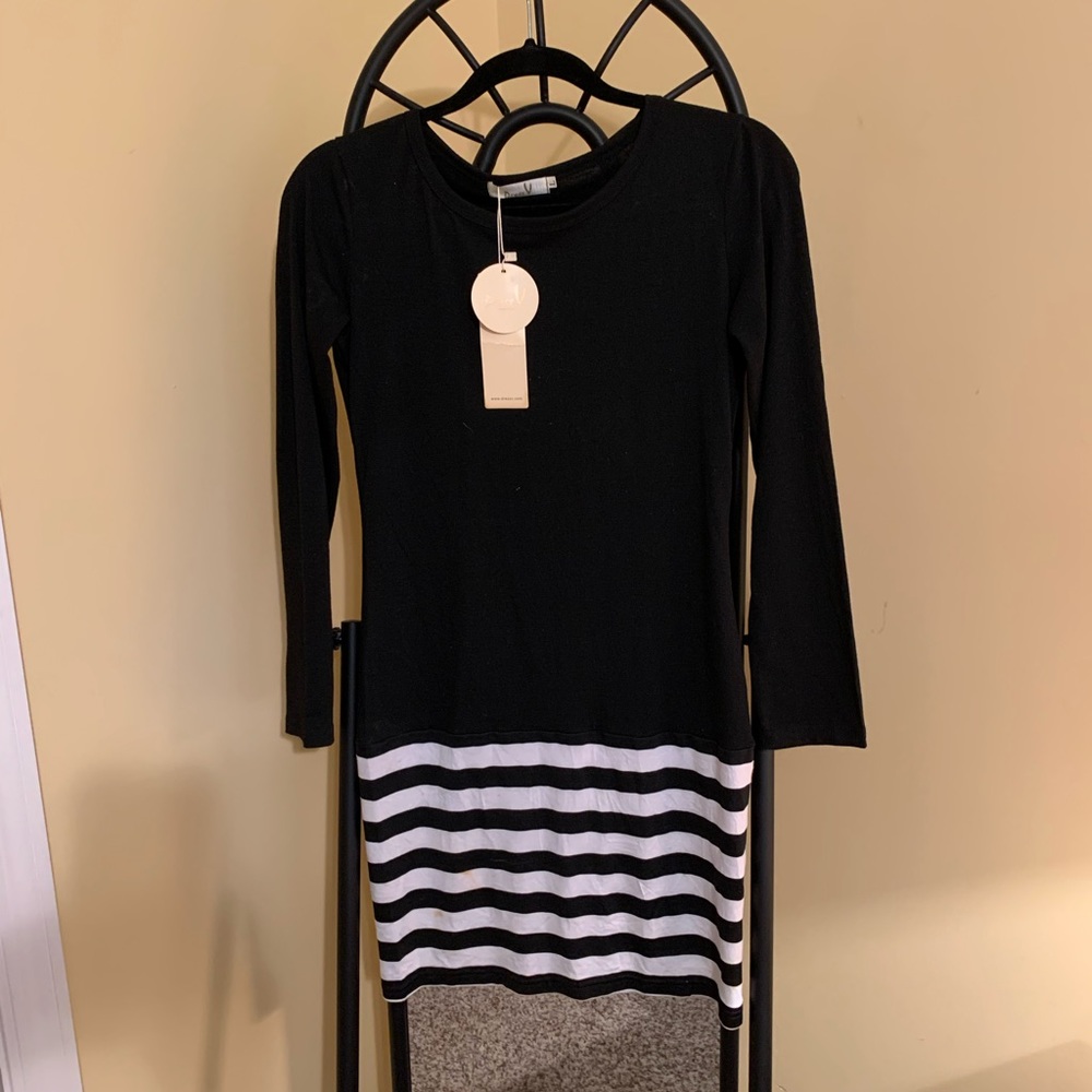 black and white Mini Dress